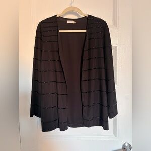 Calvin Klein Black Open-Front Sequin Jacket
